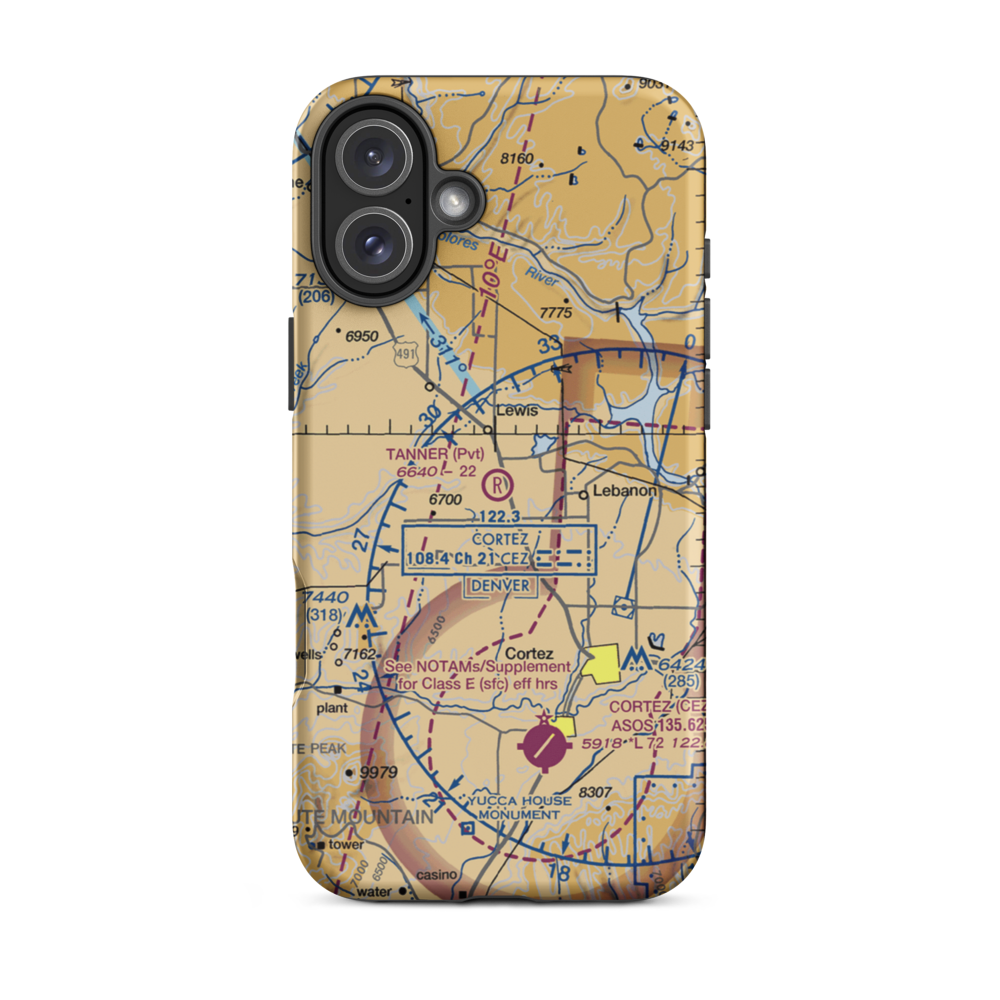 Tanner Field (CO27) VFR Sectional  Tough iPhone Case iPhone 16 Plus model shown