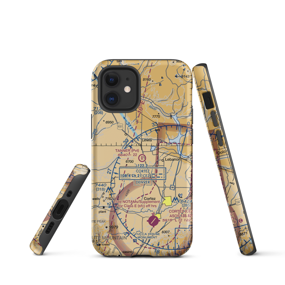 Tanner Field (CO27) VFR Sectional  Tough iPhone Case iPhone 12 mini model shown