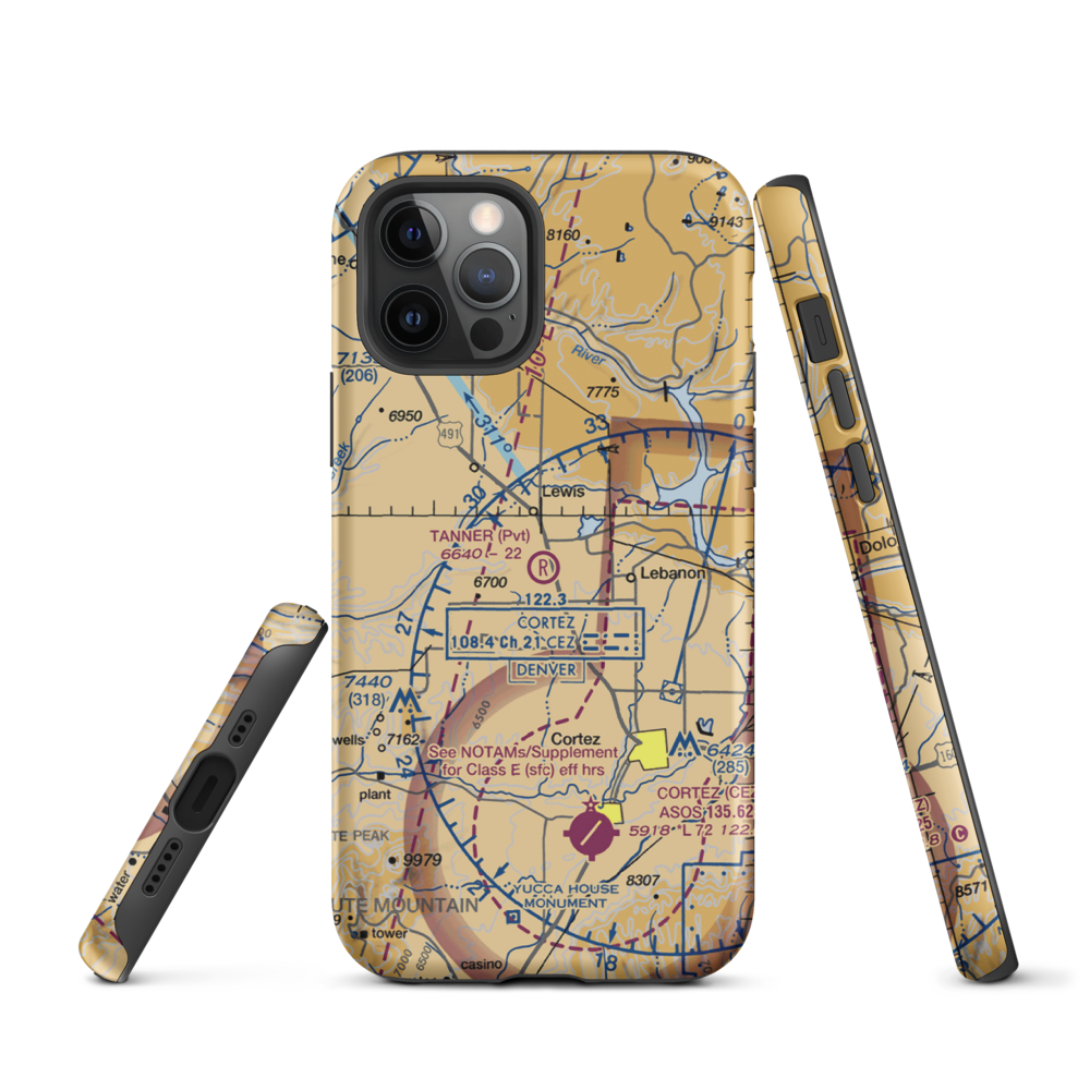 Tanner Field (CO27) VFR Sectional  Tough iPhone Case iPhone 12 Pro model shown