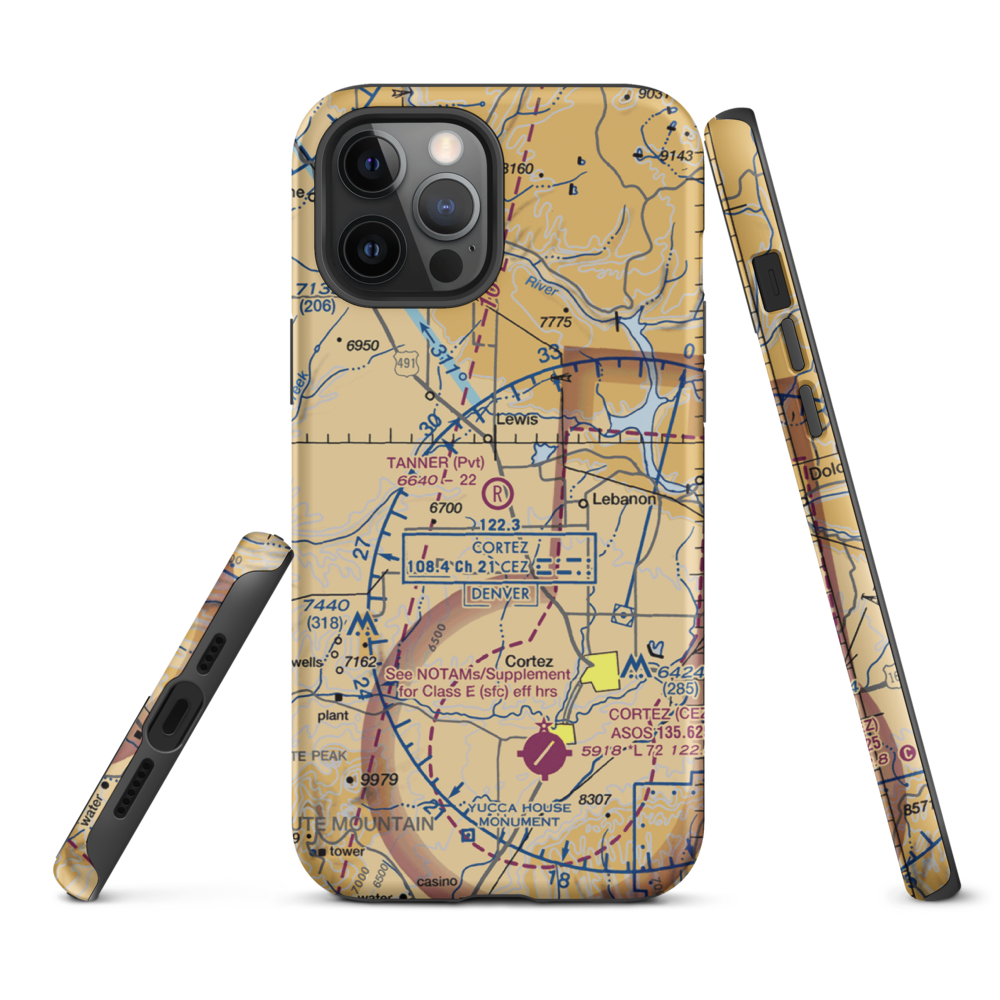 Tanner Field (CO27) VFR Sectional  Tough iPhone Case iPhone 12 Pro Max model shown
