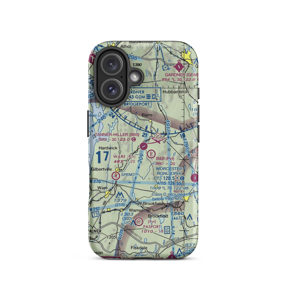 Tanner Hiller Airport (8B5) VFR Sectional  Tough iPhone Case iPhone 16 model shown