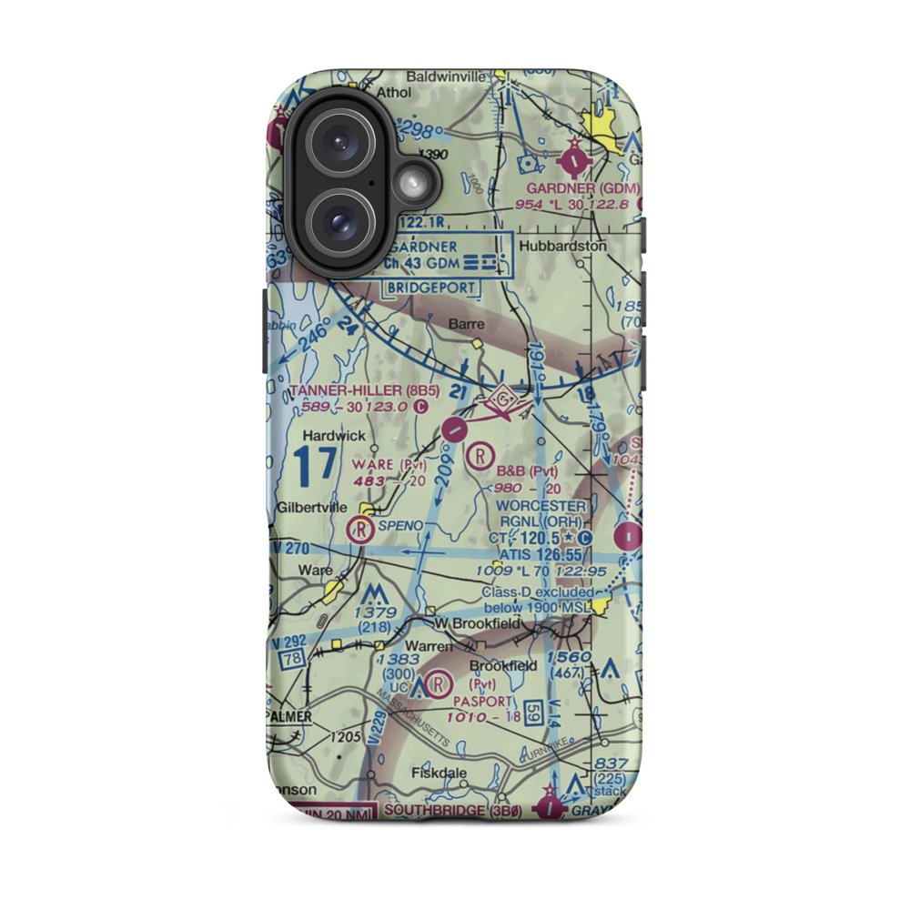 Tanner Hiller Airport (8B5) VFR Sectional  Tough iPhone Case iPhone 16 Plus model shown