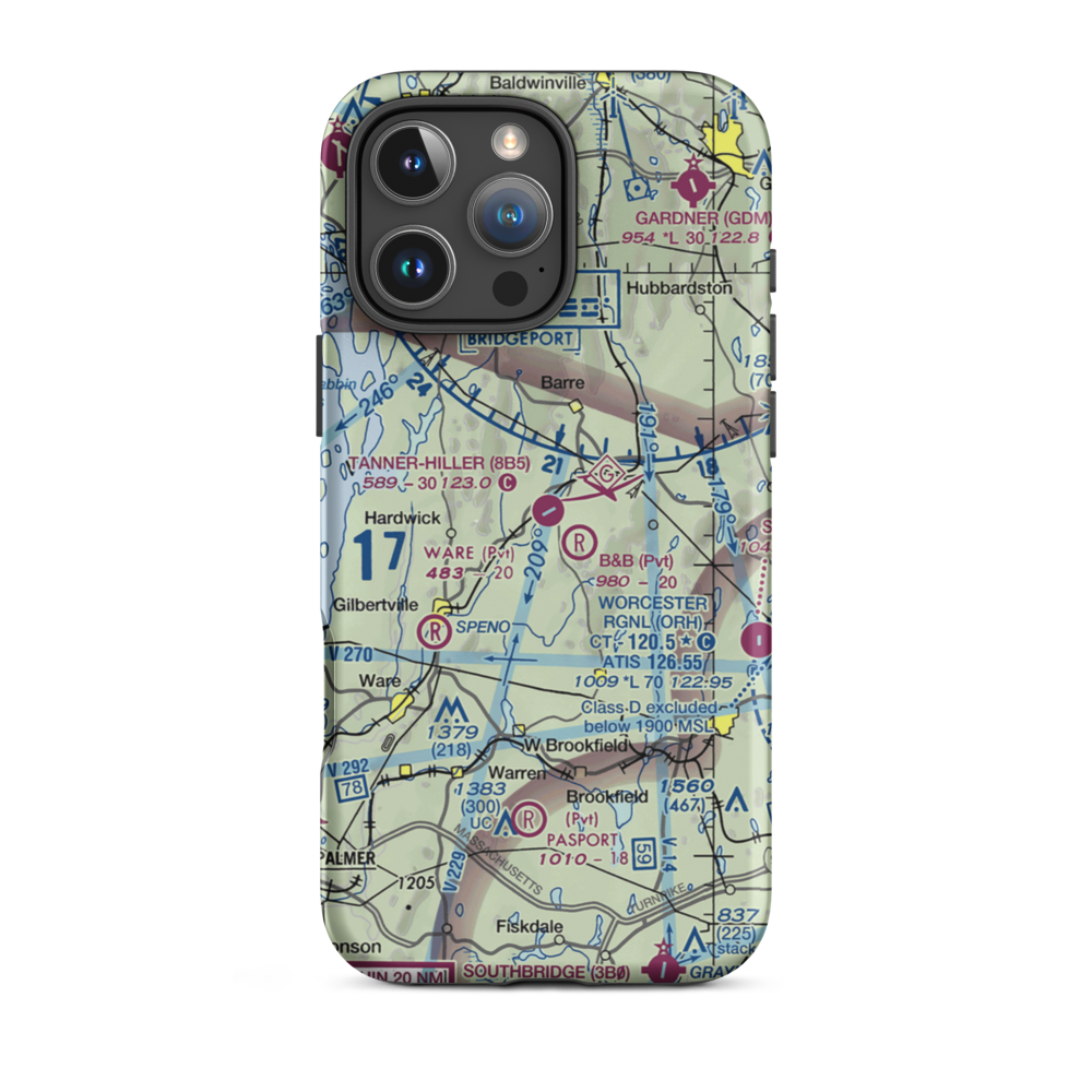 Tanner Hiller Airport (8B5) VFR Sectional  Tough iPhone Case iPhone 16 Pro Max model shown