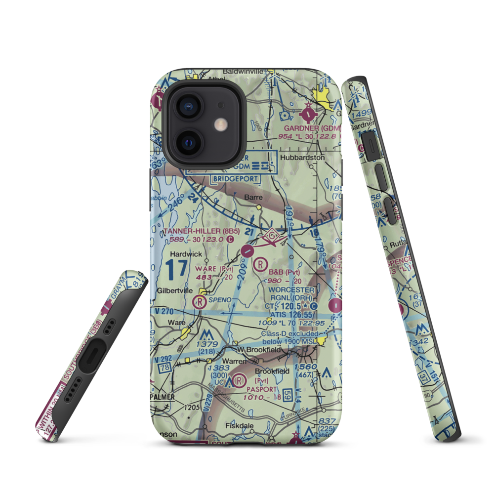 Tanner Hiller Airport (8B5) VFR Sectional  Tough iPhone Case iPhone 12 model shown