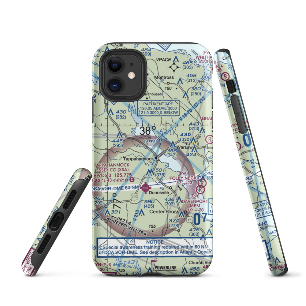 Tappahannock Municipal Airport (W79) VFR Sectional  Tough iPhone Case iPhone 11 model shown