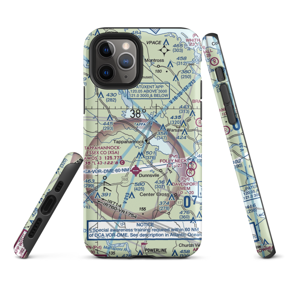 Tappahannock Municipal Airport (W79) VFR Sectional  Tough iPhone Case iPhone 11 Pro model shown
