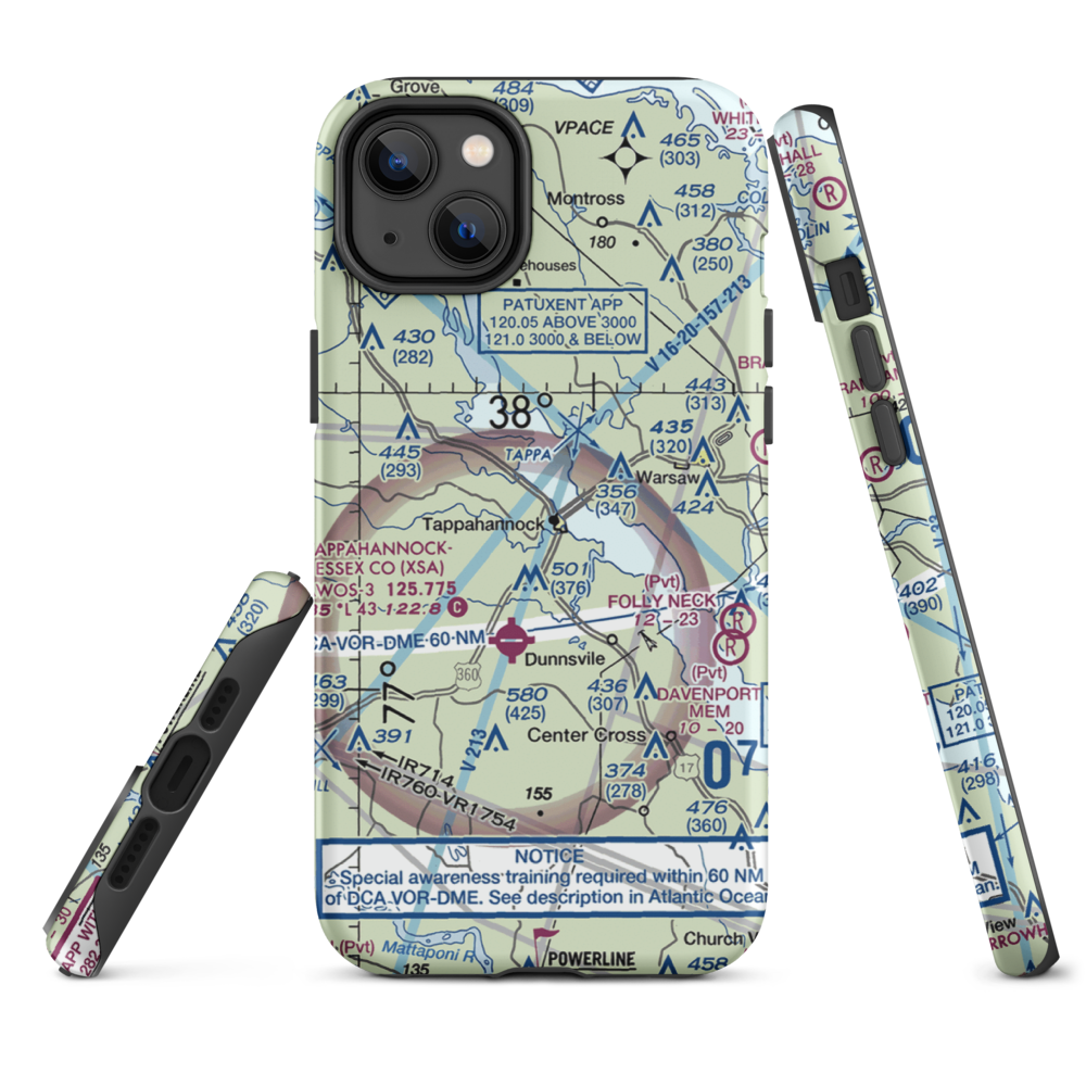 Tappahannock Municipal Airport (W79) VFR Sectional  Tough iPhone Case iPhone 14 Plus model shown