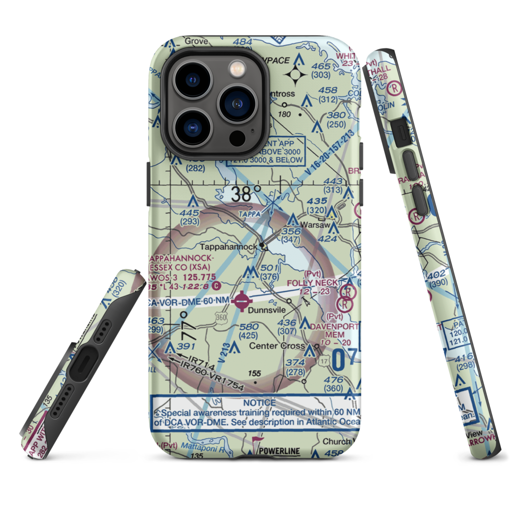 Tappahannock Municipal Airport (W79) VFR Sectional  Tough iPhone Case iPhone 14 Pro Max model shown