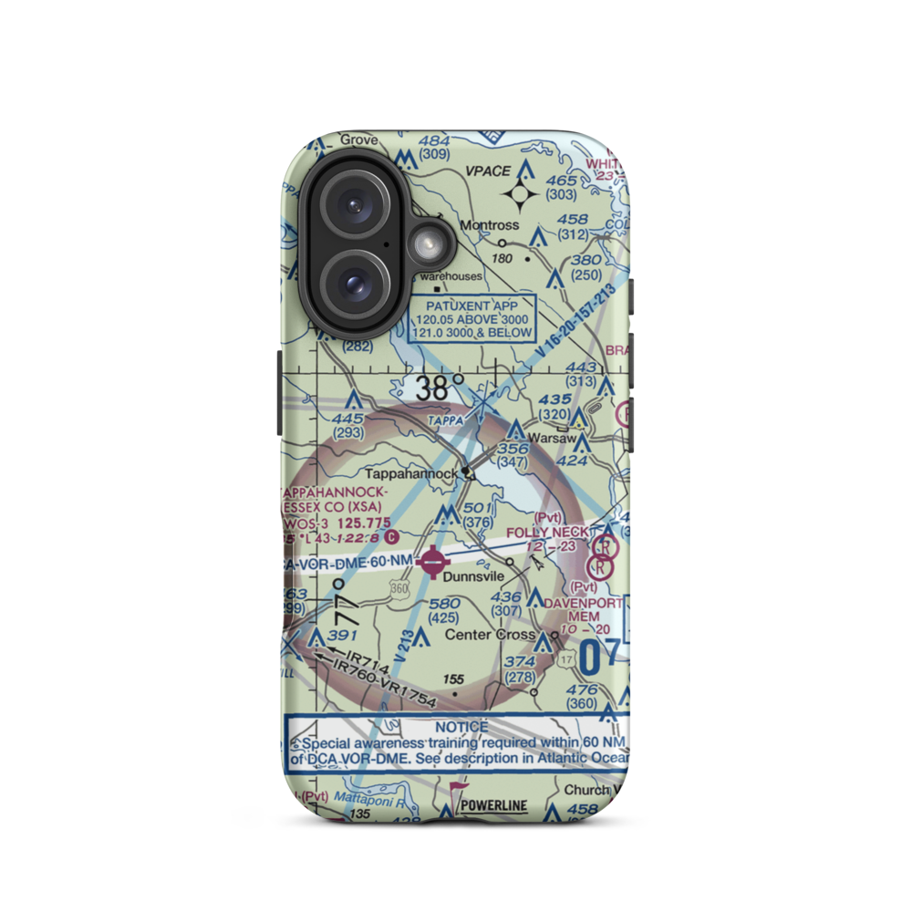 Tappahannock Municipal Airport (W79) VFR Sectional  Tough iPhone Case iPhone 16 model shown