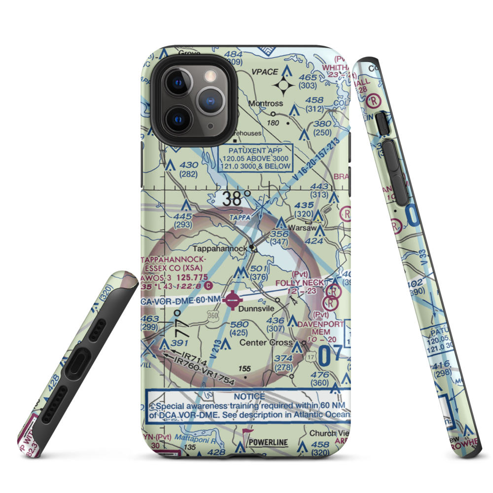 Tappahannock Municipal Airport (W79) VFR Sectional  Tough iPhone Case iPhone 11 Pro Max model shown