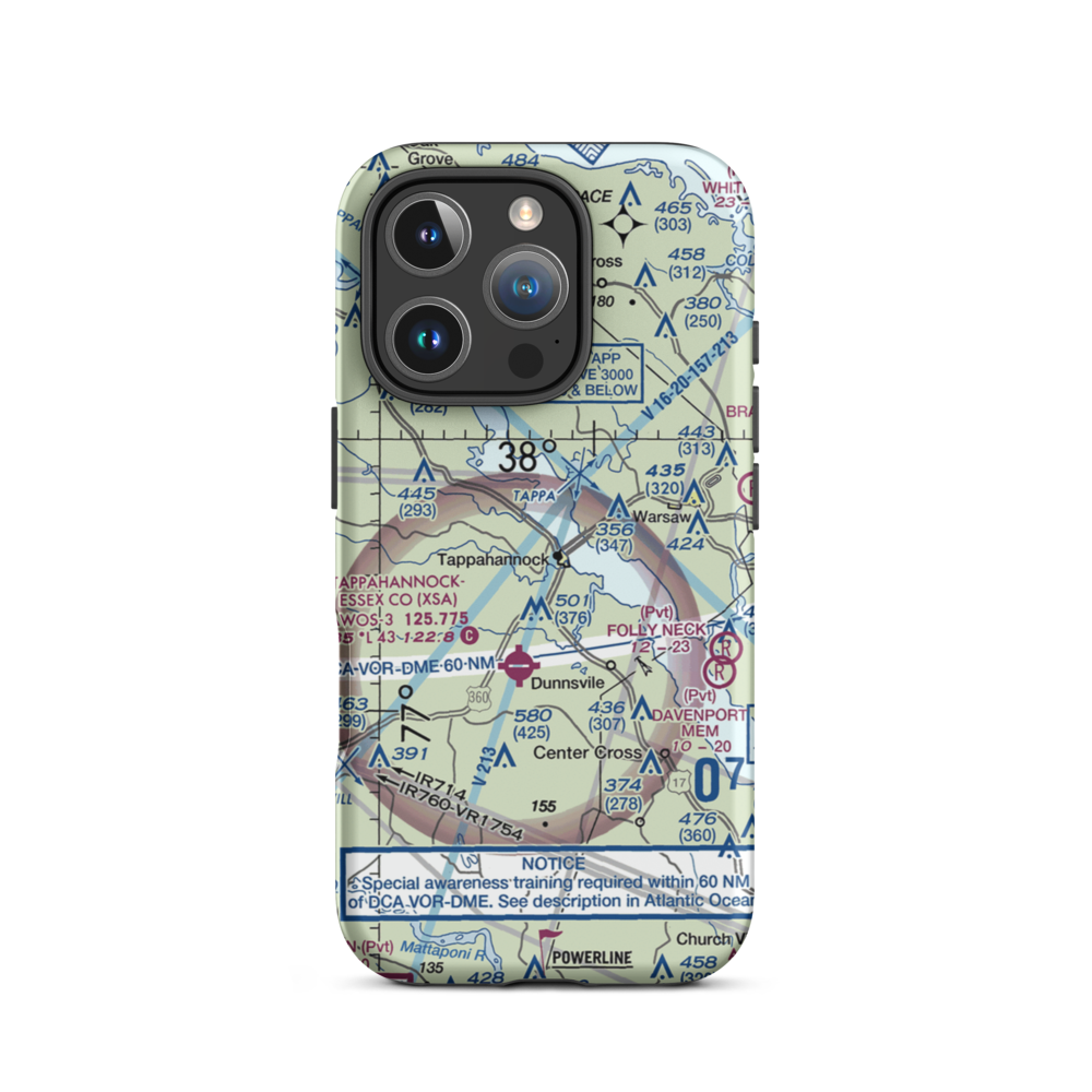 Tappahannock Municipal Airport (W79) VFR Sectional  Tough iPhone Case iPhone 16 Pro model shown
