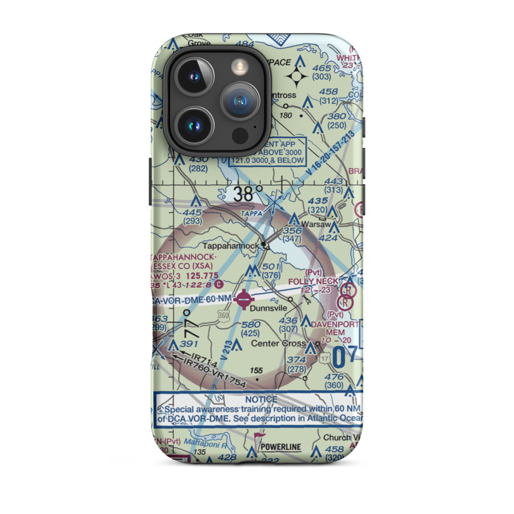 Tappahannock Municipal Airport (W79) VFR Sectional  Tough iPhone Case iPhone 16 Pro Max model shown