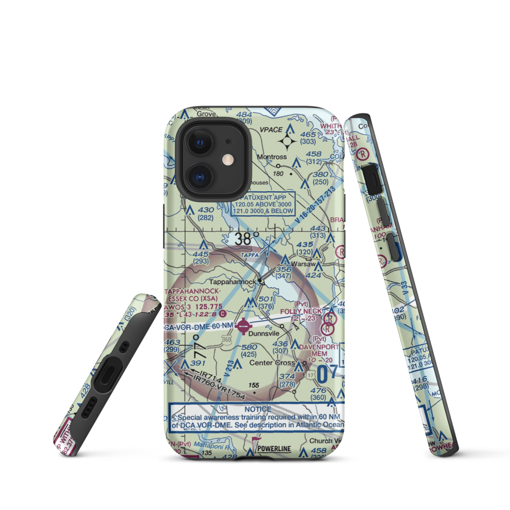 Tappahannock Municipal Airport (W79) VFR Sectional  Tough iPhone Case iPhone 12 mini model shown