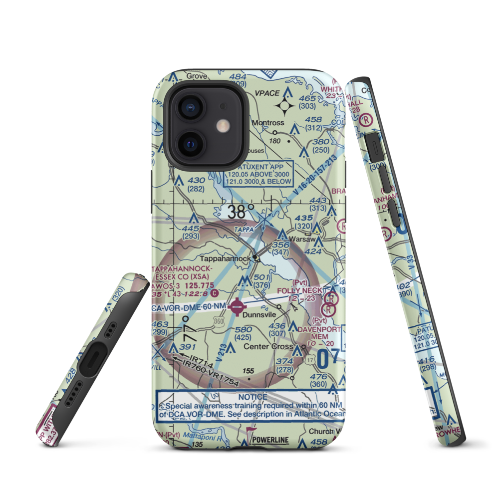 Tappahannock Municipal Airport (W79) VFR Sectional  Tough iPhone Case iPhone 12 model shown
