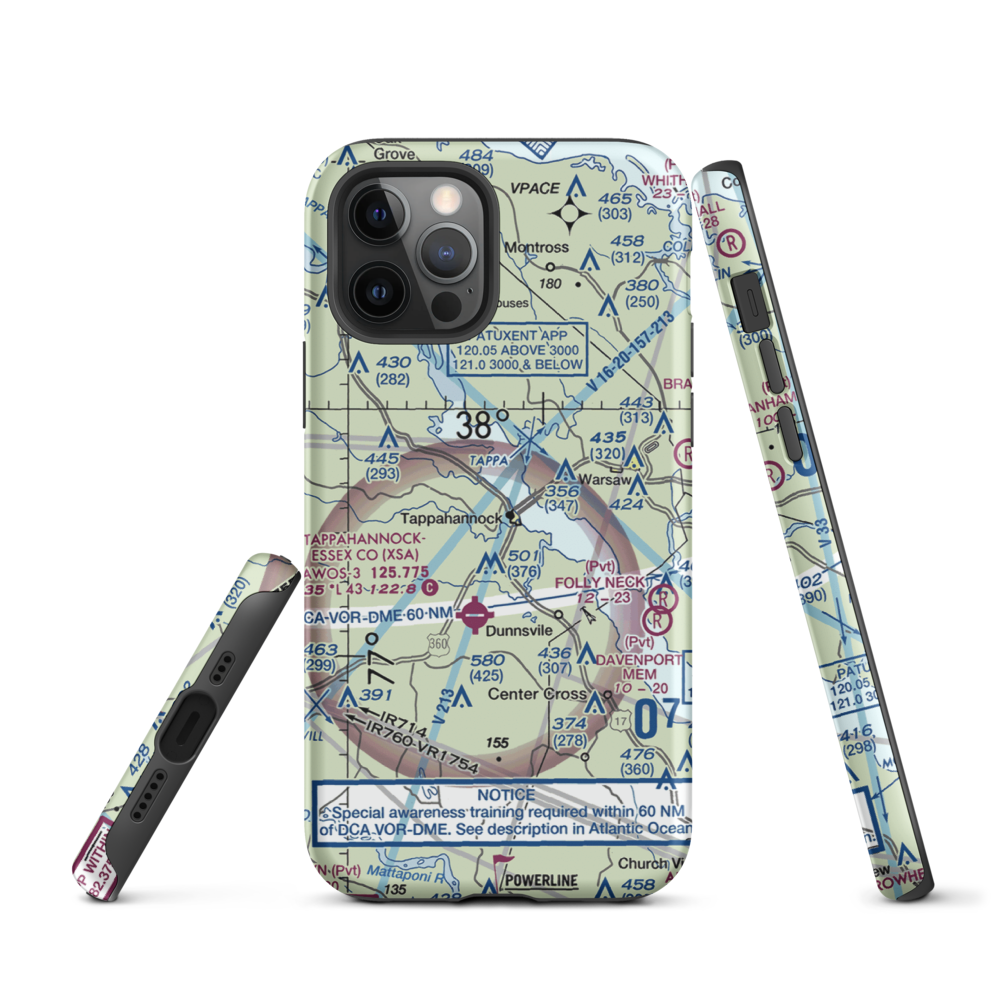 Tappahannock Municipal Airport (W79) VFR Sectional  Tough iPhone Case iPhone 12 Pro model shown