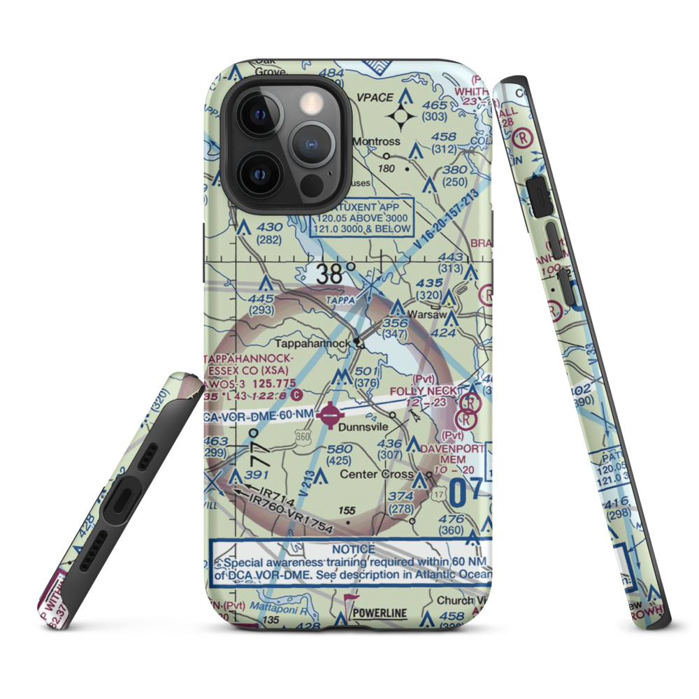 Tappahannock Municipal Airport (W79) VFR Sectional  Tough iPhone Case iPhone 12 Pro Max model shown