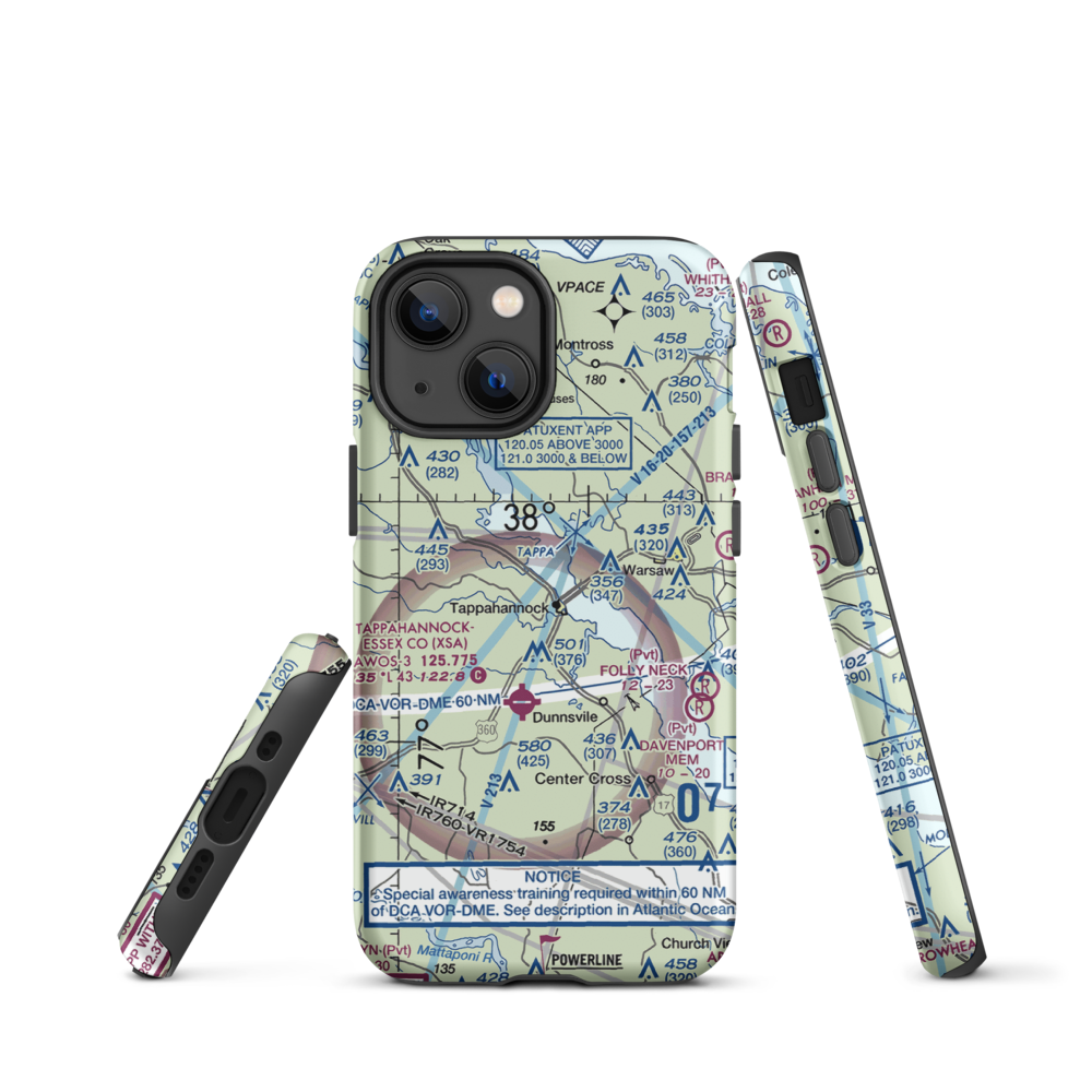 Tappahannock Municipal Airport (W79) VFR Sectional  Tough iPhone Case iPhone 13 mini model shown