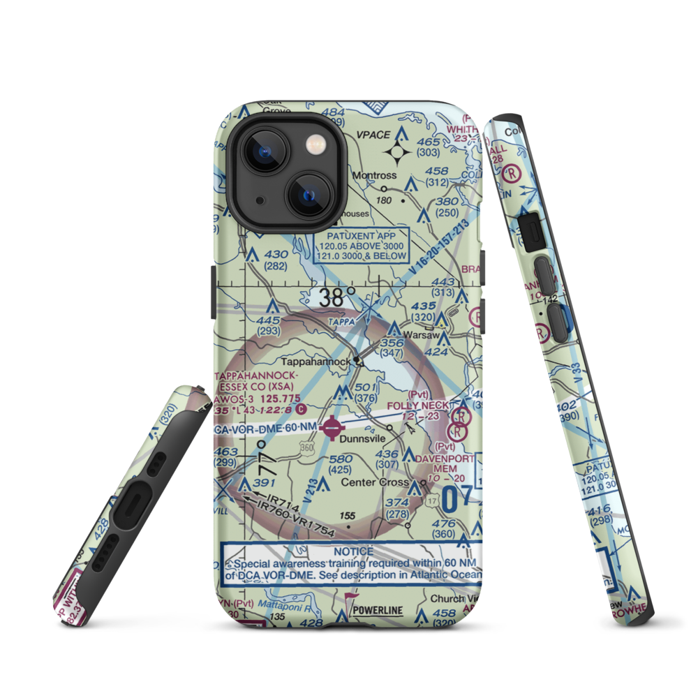 Tappahannock Municipal Airport (W79) VFR Sectional  Tough iPhone Case iPhone 13 model shown