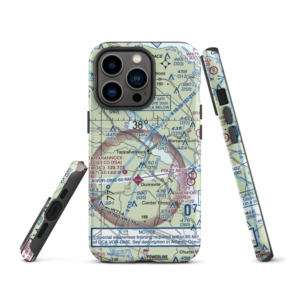 Tappahannock Municipal Airport (W79) VFR Sectional  Tough iPhone Case iPhone 13 Pro model shown