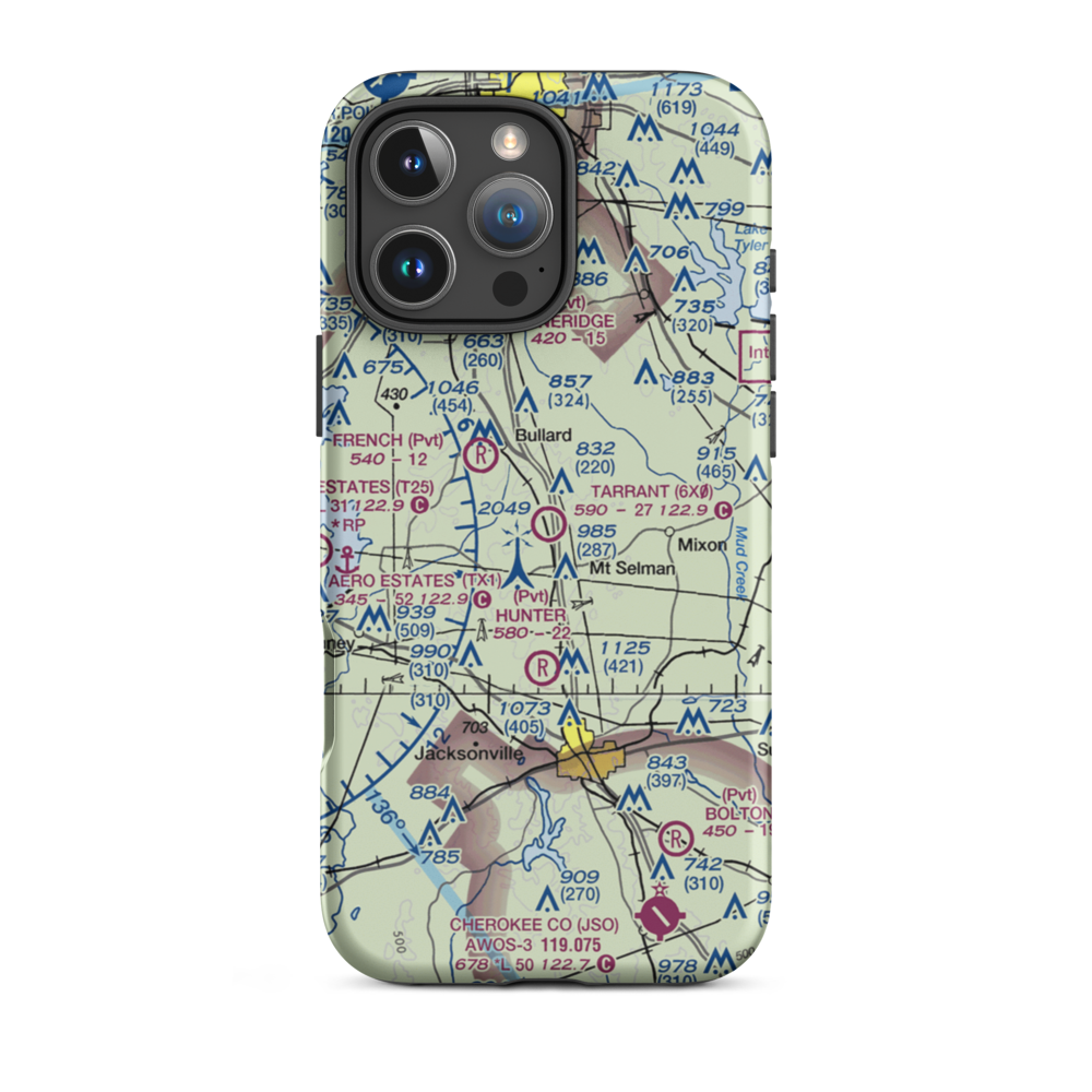 Tarrant Field (6X0) VFR Sectional  Tough iPhone Case iPhone 16 Pro Max model shown