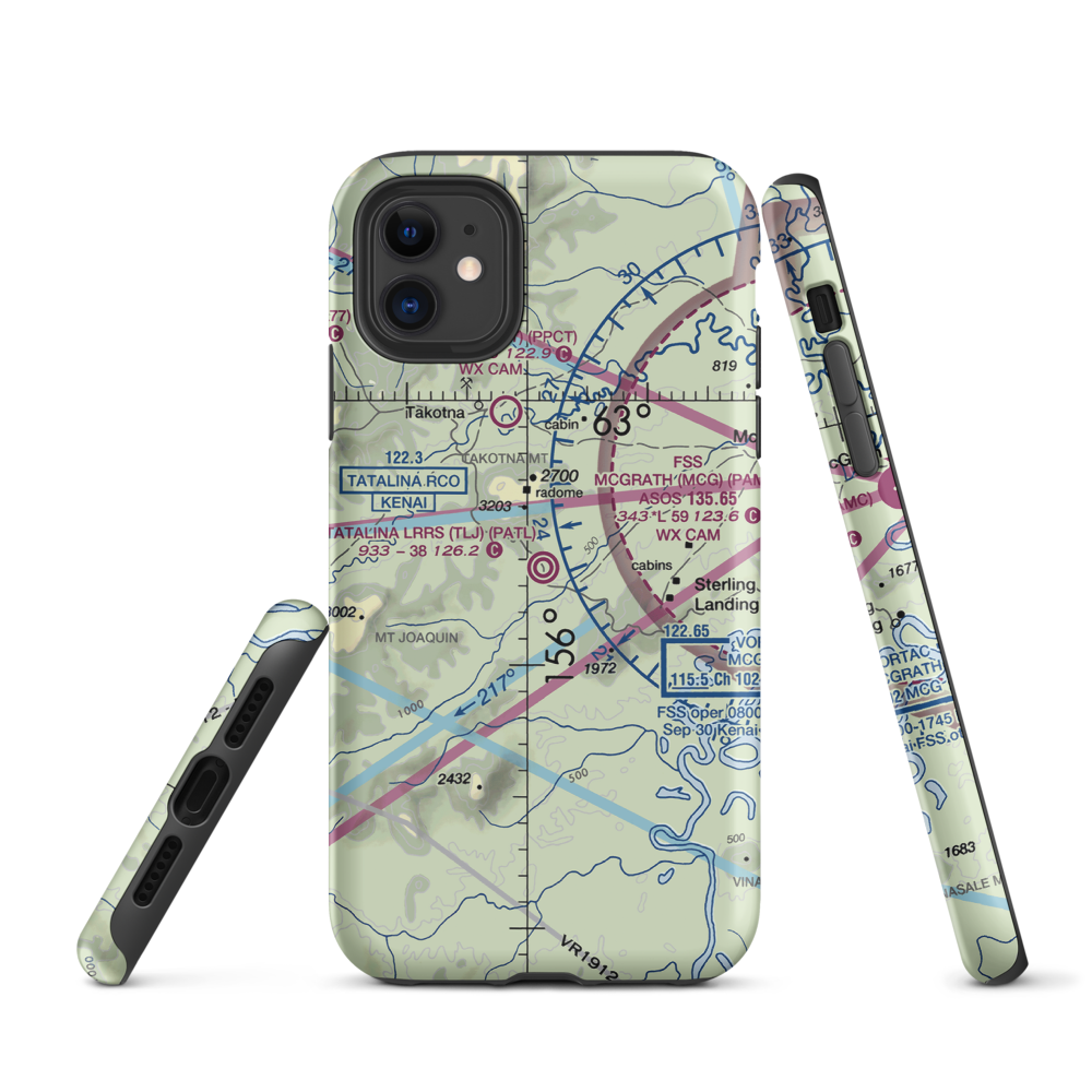 Tatalina LRRS Airport (TLJ) VFR Sectional  Tough iPhone Case iPhone 11 model shown