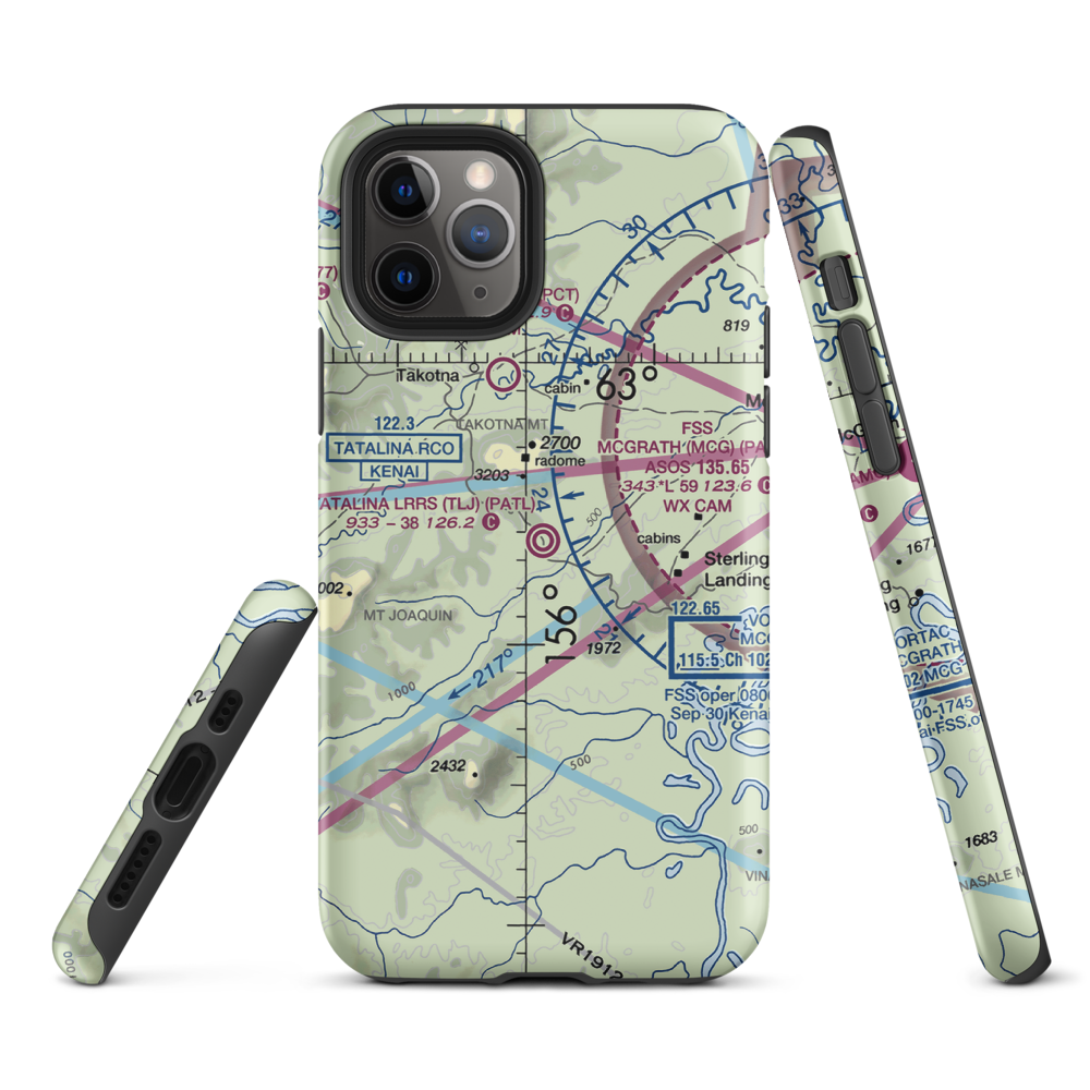 Tatalina LRRS Airport (TLJ) VFR Sectional  Tough iPhone Case iPhone 11 Pro model shown