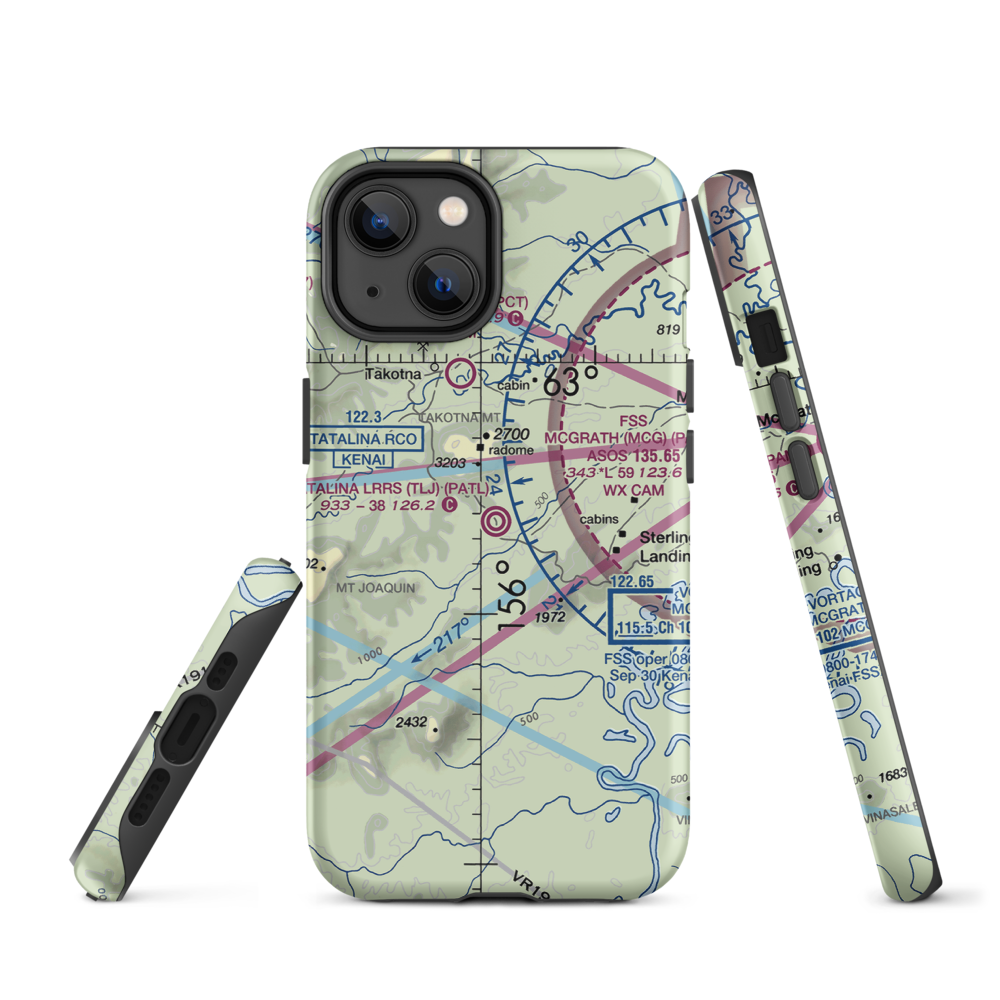 Tatalina LRRS Airport (TLJ) VFR Sectional  Tough iPhone Case iPhone 14 model shown