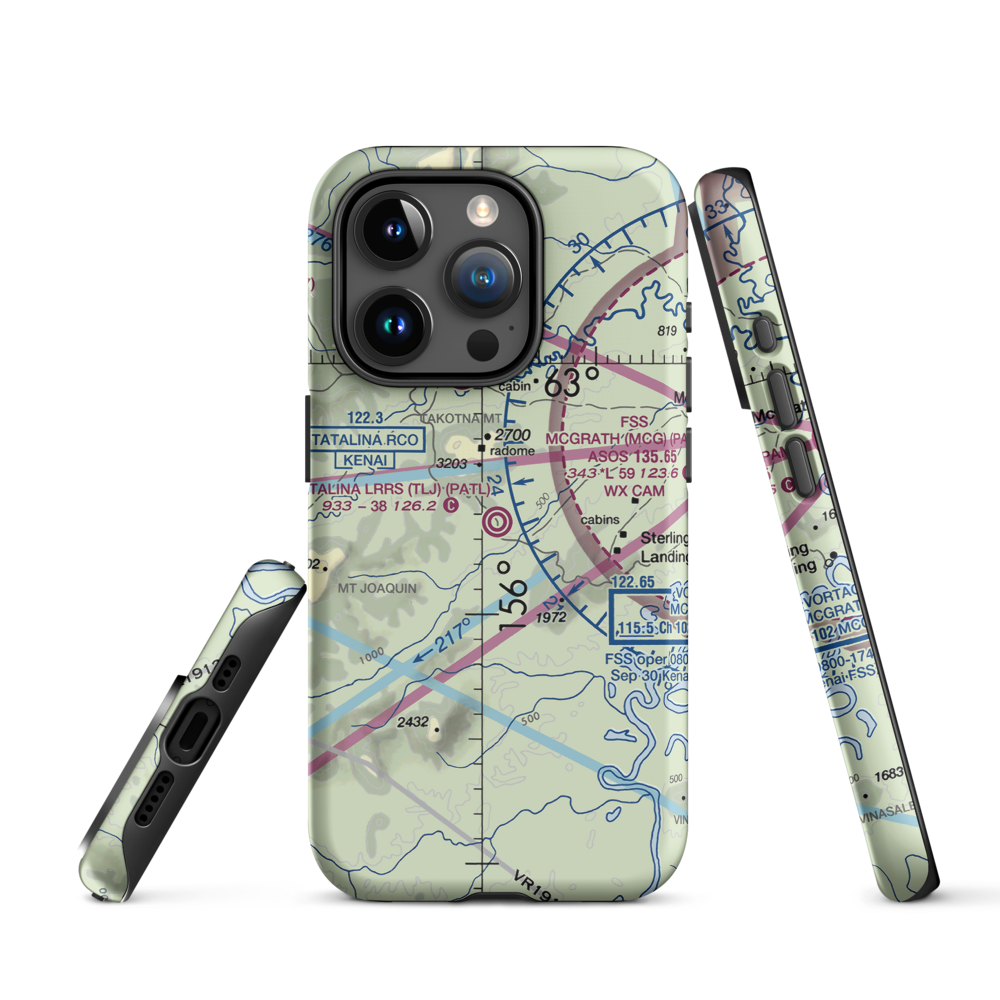 Tatalina LRRS Airport (TLJ) VFR Sectional  Tough iPhone Case iPhone 15 Pro model shown