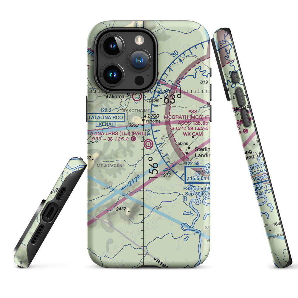Tatalina LRRS Airport (TLJ) VFR Sectional  Tough iPhone Case iPhone 15 Pro Max model shown