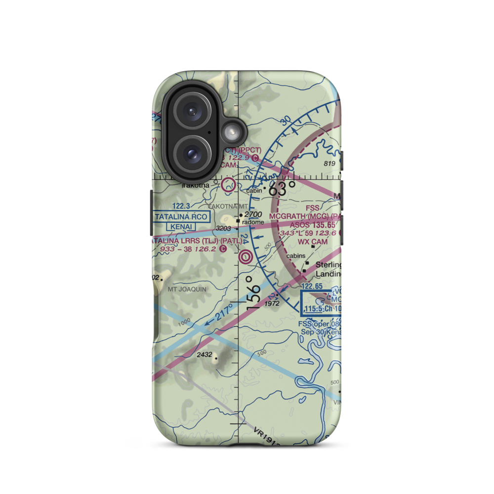 Tatalina LRRS Airport (TLJ) VFR Sectional  Tough iPhone Case iPhone 16 model shown