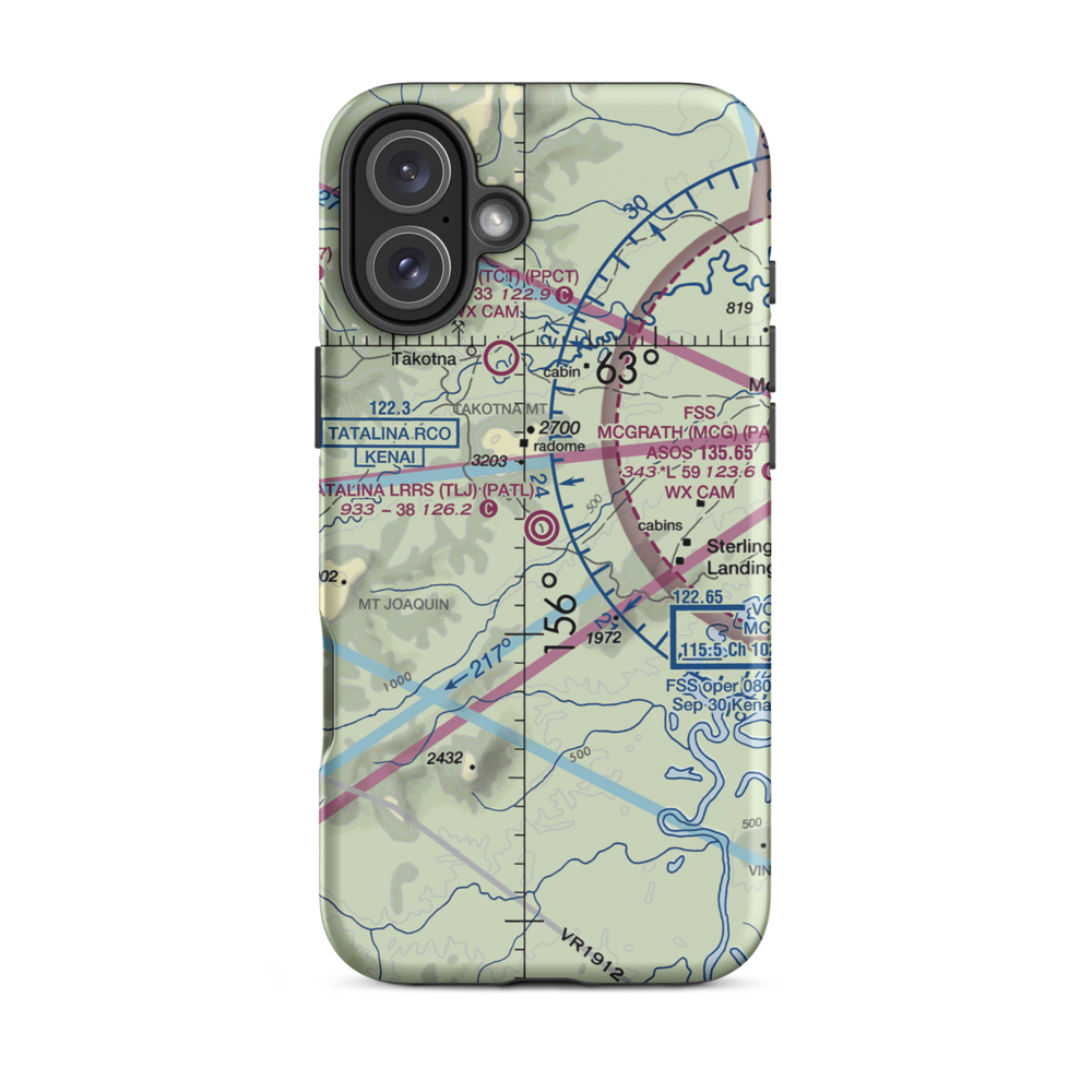 Tatalina LRRS Airport (TLJ) VFR Sectional  Tough iPhone Case iPhone 16 Plus model shown