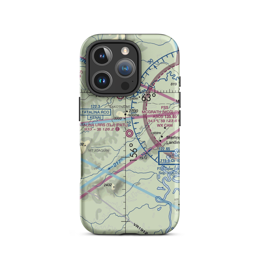 Tatalina LRRS Airport (TLJ) VFR Sectional  Tough iPhone Case iPhone 16 Pro model shown