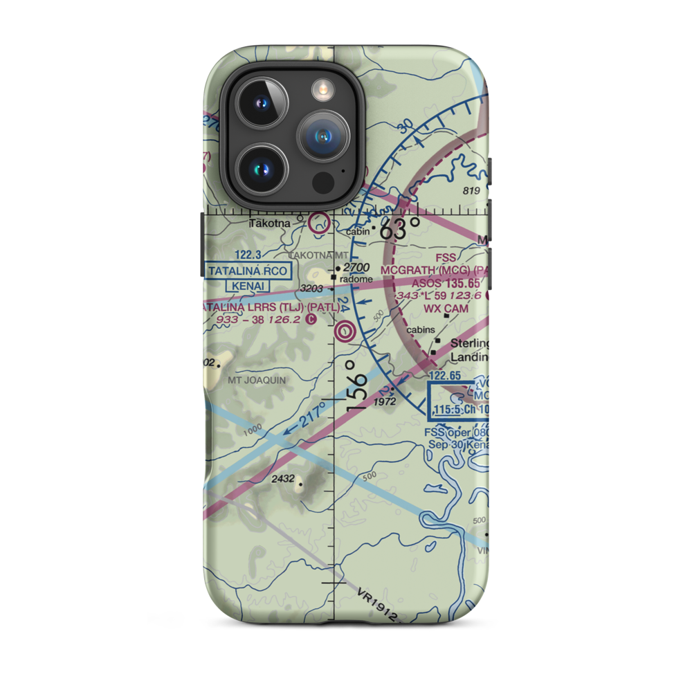 Tatalina LRRS Airport (TLJ) VFR Sectional  Tough iPhone Case iPhone 16 Pro Max model shown