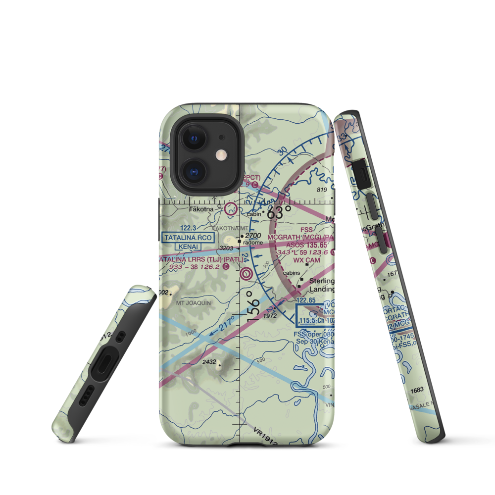 Tatalina LRRS Airport (TLJ) VFR Sectional  Tough iPhone Case iPhone 12 mini model shown