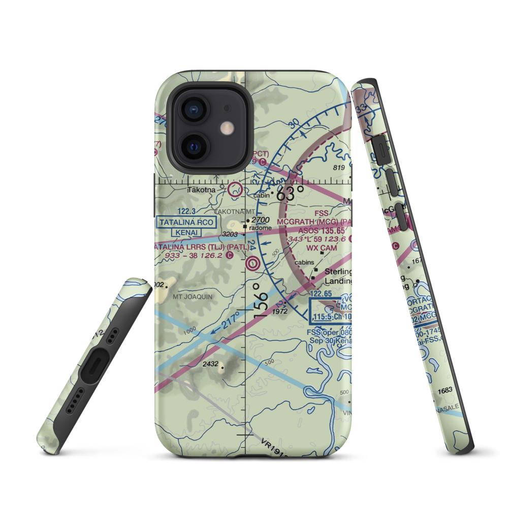 Tatalina LRRS Airport (TLJ) VFR Sectional  Tough iPhone Case iPhone 12 model shown