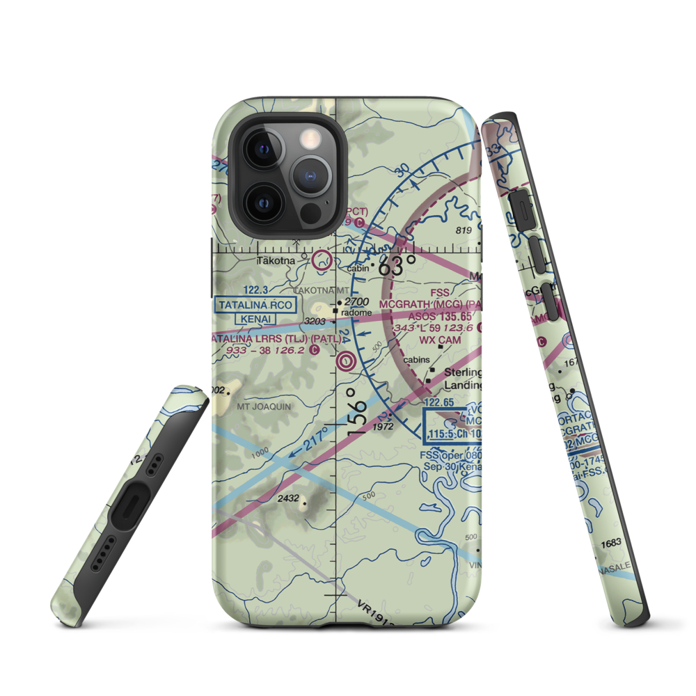 Tatalina LRRS Airport (TLJ) VFR Sectional  Tough iPhone Case iPhone 12 Pro model shown