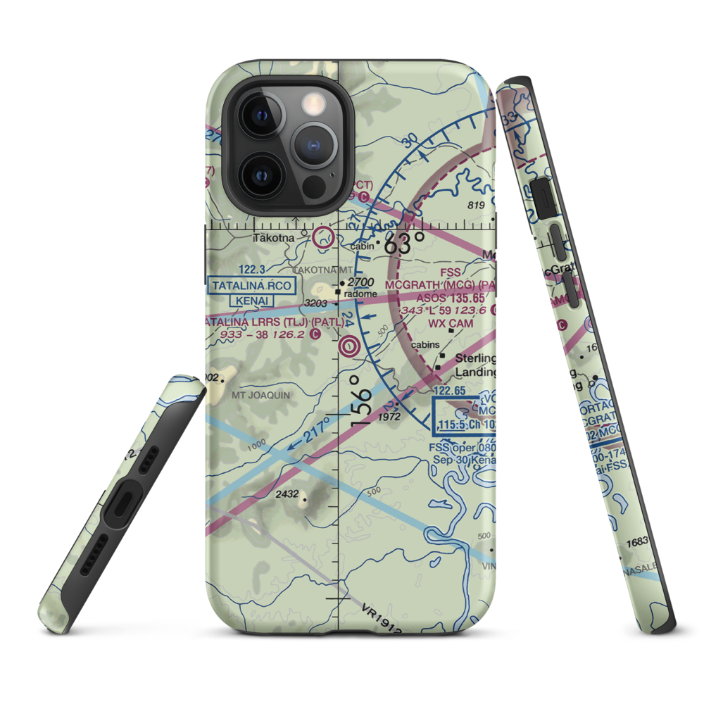Tatalina LRRS Airport (TLJ) VFR Sectional  Tough iPhone Case iPhone 12 Pro Max model shown