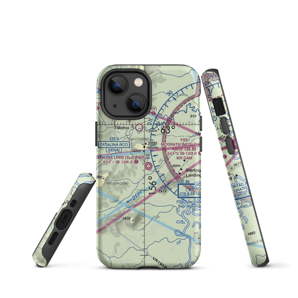 Tatalina LRRS Airport (TLJ) VFR Sectional  Tough iPhone Case iPhone 13 mini model shown