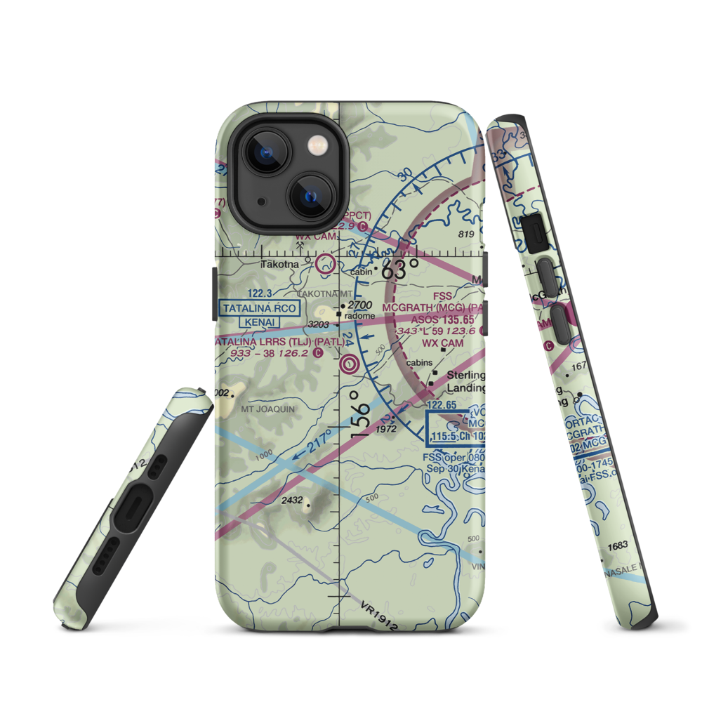 Tatalina LRRS Airport (TLJ) VFR Sectional  Tough iPhone Case iPhone 13 model shown
