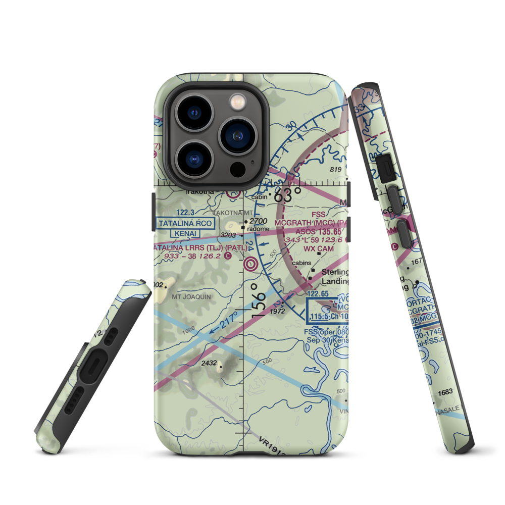 Tatalina LRRS Airport (TLJ) VFR Sectional  Tough iPhone Case iPhone 13 Pro model shown