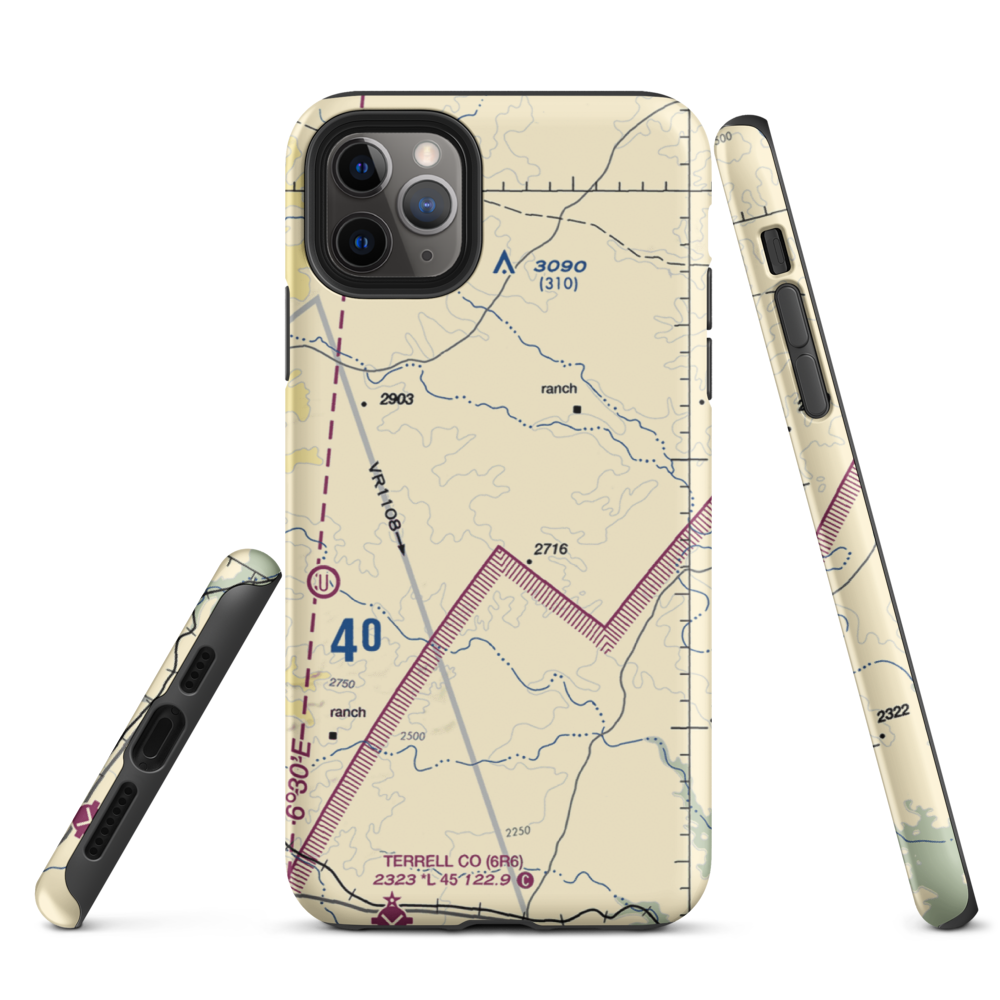 Tate Ranch Airport (0TA3) VFR Sectional  Tough iPhone Case iPhone 11 Pro Max model shown