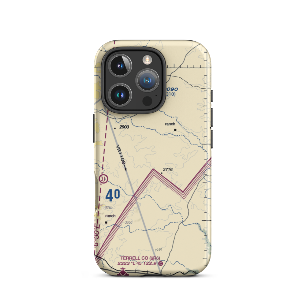 Tate Ranch Airport (0TA3) VFR Sectional  Tough iPhone Case iPhone 16 Pro model shown