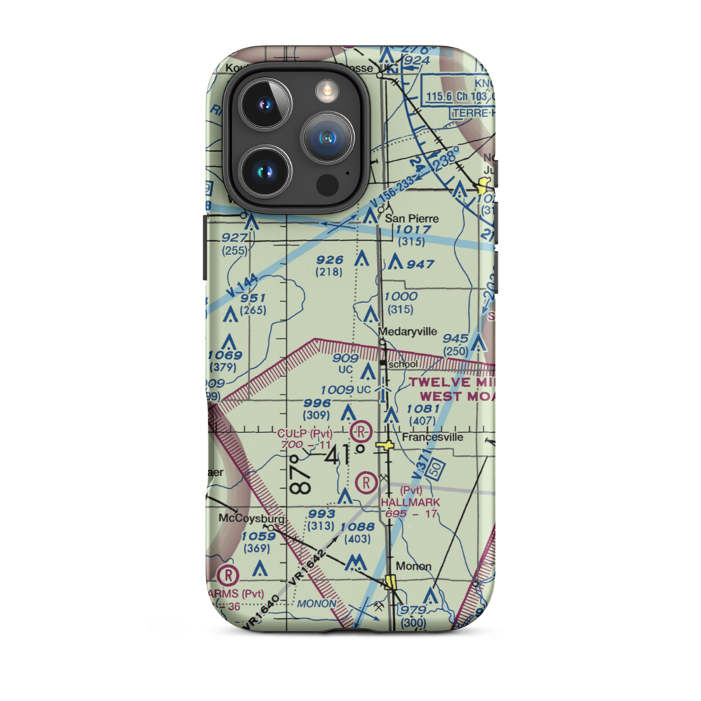 Tatertown Airport (2IN3) VFR Sectional  Tough iPhone Case iPhone 16 Pro Max model shown