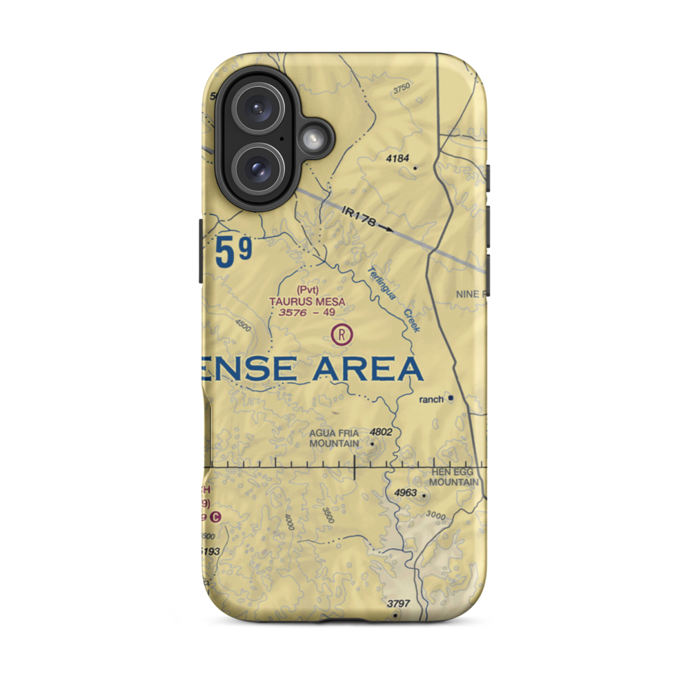 Taurus Mesa Airport (4TE4) VFR Sectional  Tough iPhone Case iPhone 16 Plus model shown