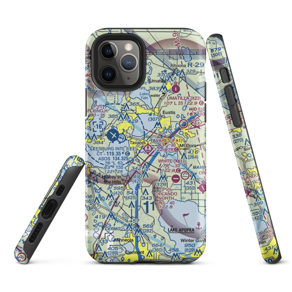Tavares Seaplane Base (FA1) VFR Sectional  Tough iPhone Case iPhone 11 Pro model shown