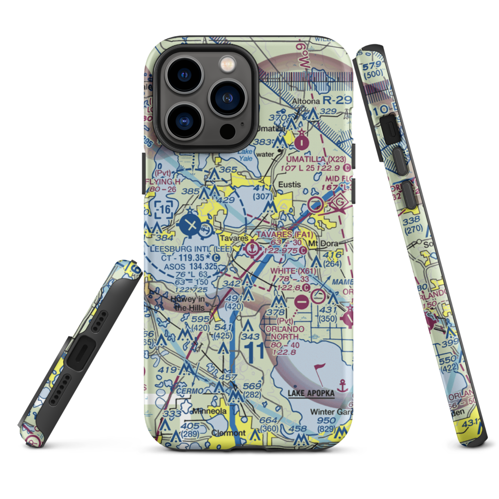 Tavares Seaplane Base (FA1) VFR Sectional  Tough iPhone Case iPhone 13 Pro Max model shown