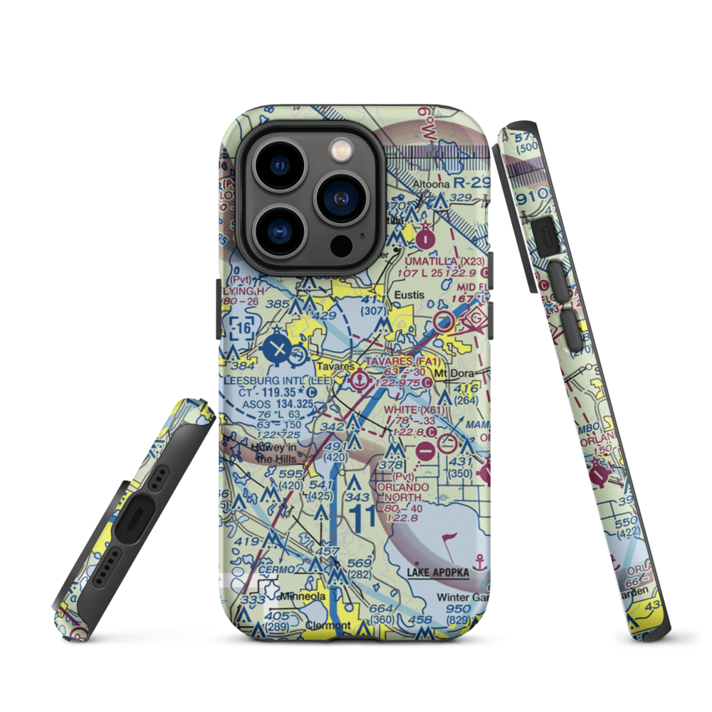 Tavares Seaplane Base (FA1) VFR Sectional  Tough iPhone Case iPhone 14 Pro model shown