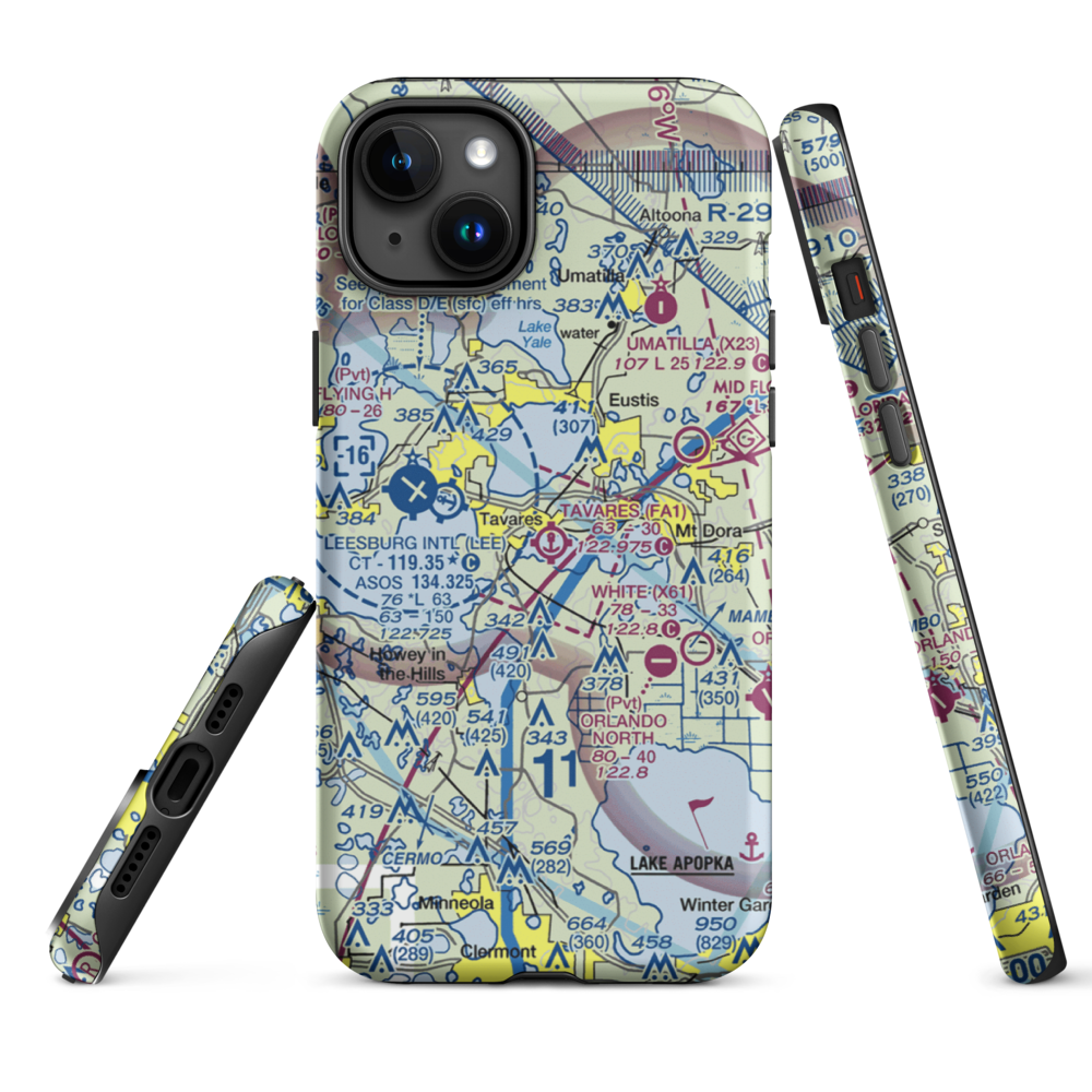 Tavares Seaplane Base (FA1) VFR Sectional  Tough iPhone Case iPhone 15 Plus model shown