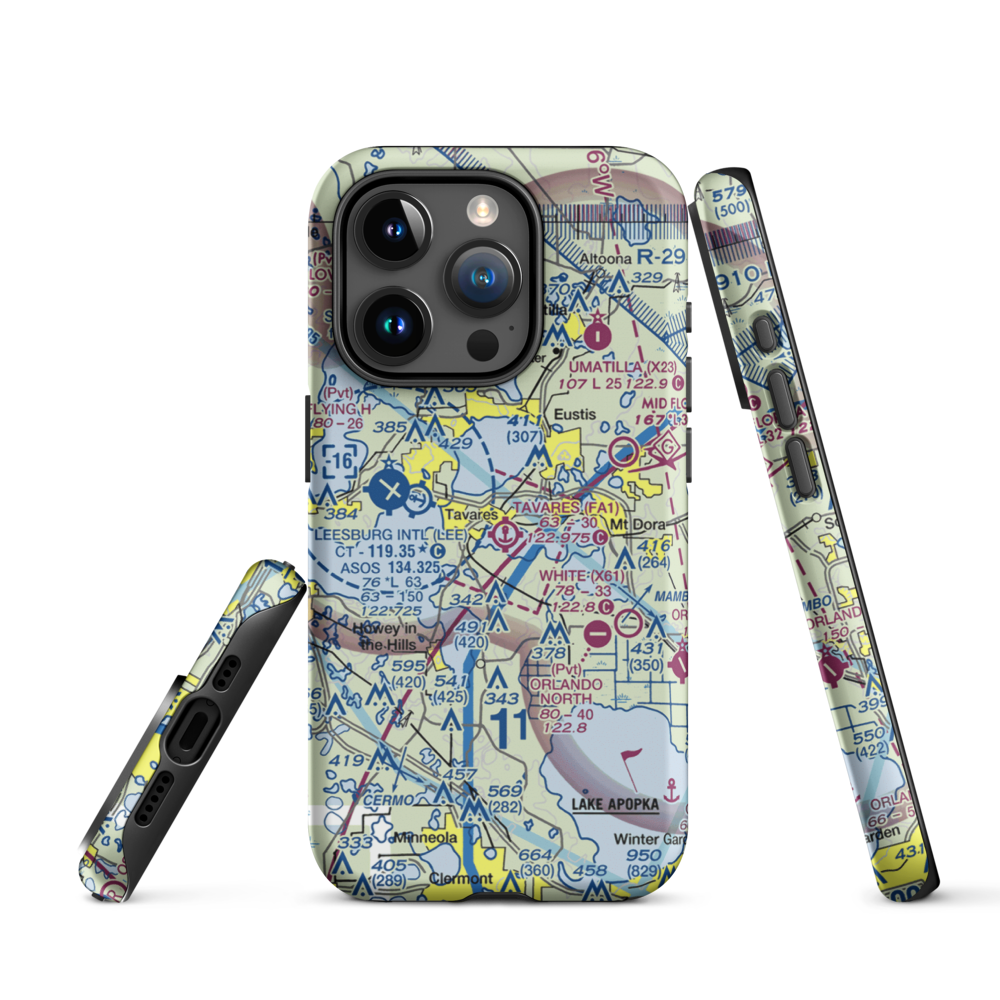 Tavares Seaplane Base (FA1) VFR Sectional  Tough iPhone Case iPhone 15 Pro model shown