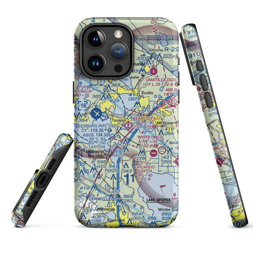 Tavares Seaplane Base (FA1) VFR Sectional  Tough iPhone Case iPhone 15 Pro Max model shown